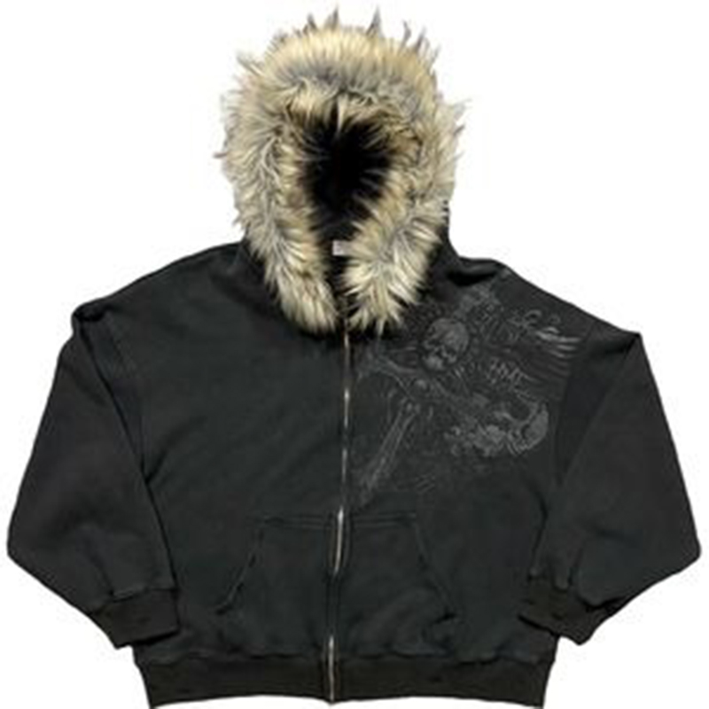 Otoño e Invierno nueva chaqueta de sudadera gruesa con cremallera unisex Y2K con sombrero simple diario versátil y no monotono