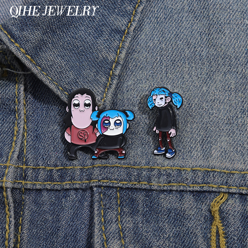 Pin Enamel bros wajah Sally Game horor ransel lencana Lapel Game petualangan Indie aksesori pakaian hadiah perhiasan