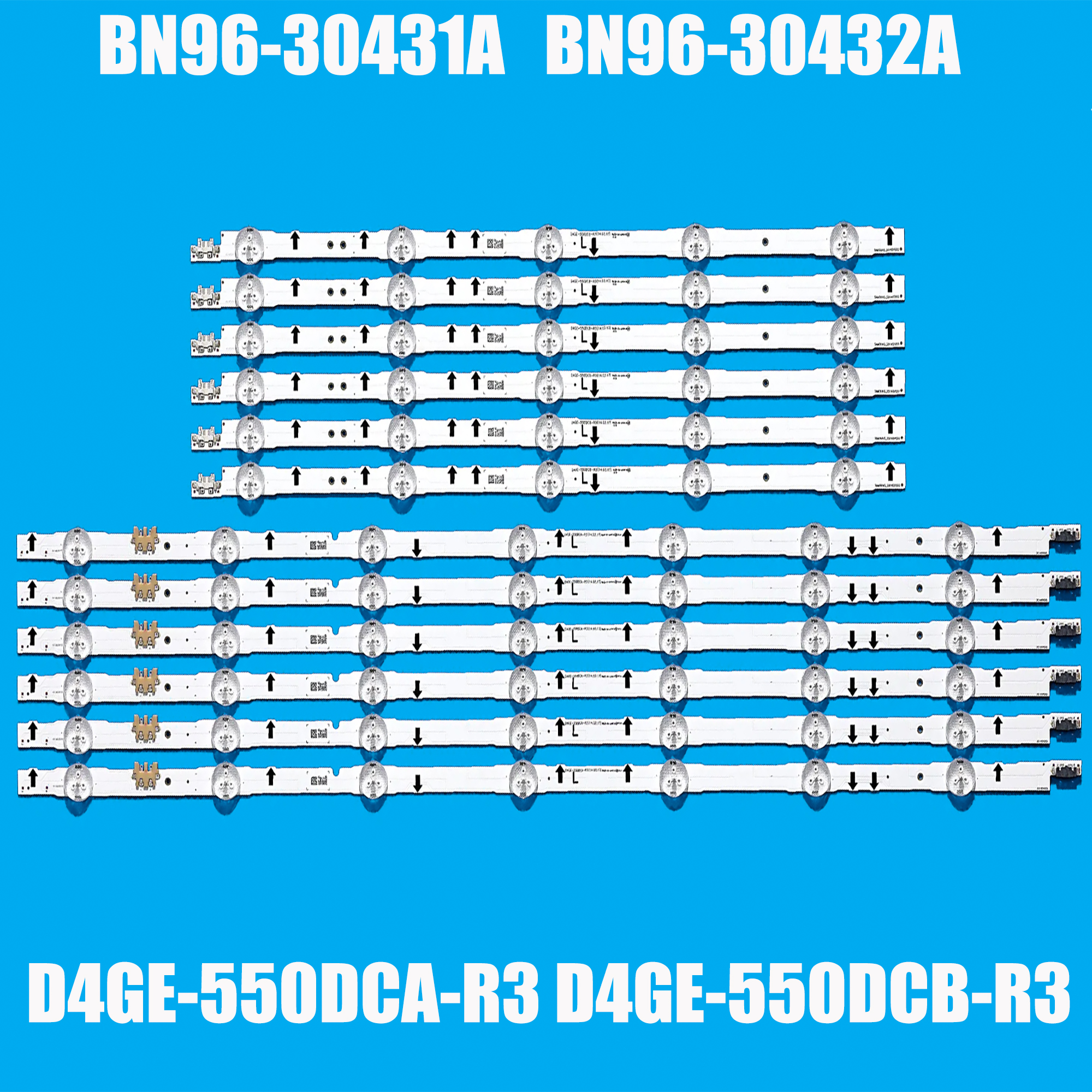 12Pcs LEDbacklight strip For D4GE-550DCB-R3 D4GE-550DCA-R3 CY-GH05BGLV4H UE55J5670UE UN55J6300 T550HVF0 UE55H6650 CY-GH055CSLV1H