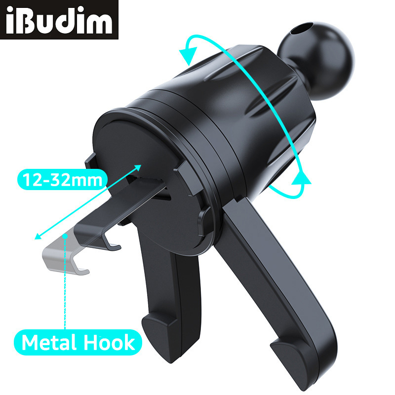 Supporto Universale per Telefono da Auto con Clip per Bocchetta dell'Aria, Base a Sfera da 17mm, Rotazione a 360 Gradi, Supporto per Cellulare da Bocchetta dell'Aria Auto