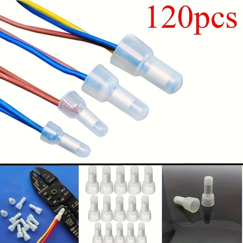 120 Stuks Gesloten Einde Crimp Cap 22-16 16-14 12-10 AWG Gauge Draad Connector Terminal