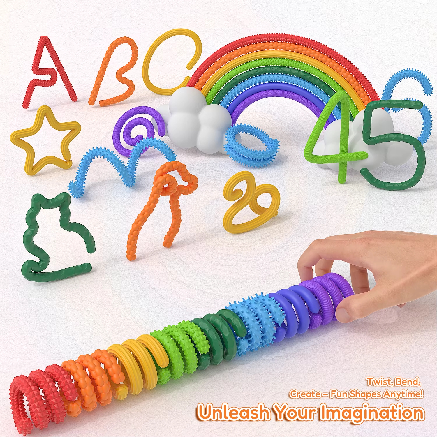 8 pièces EDC Fidget bâtons sensoriels jouets, boules d'inquiétude autisme apaisant enfant adultes soulagement de l'anxiété jouet sensoriel du stress, cadeaux de noël