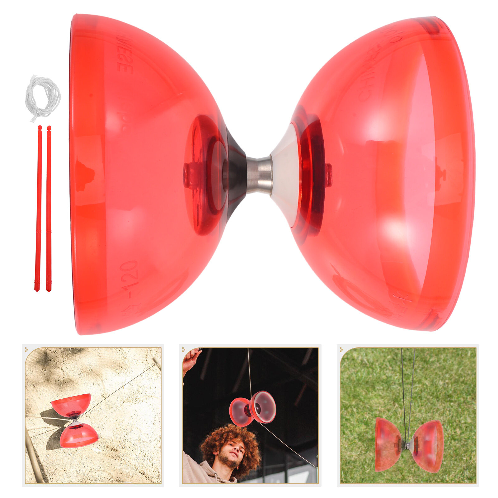 1 Set Oudere Kinderen Fitness Diabolo Double-End Diabolo Chinees Jongleren Speelgoed Grappig Diabolo