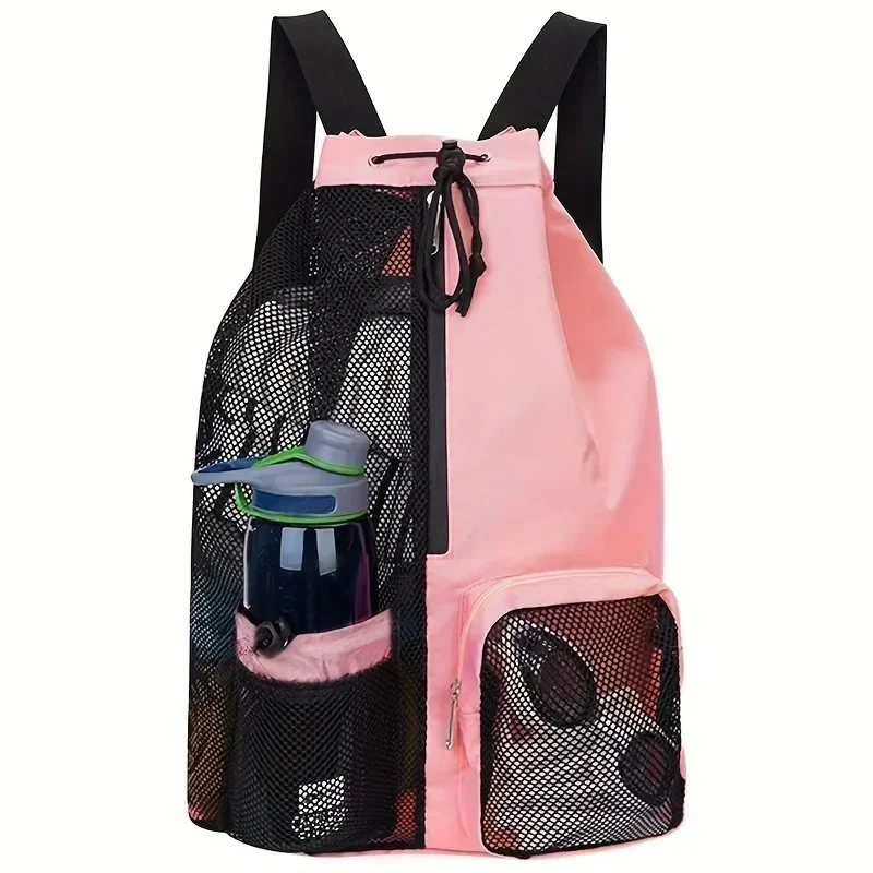 Borsa da nuoto con coulisse in rete, comoda da trasportare, zaino da spiaggia, zaino da immersione, zaino impermeabile, zaino sportivo da palestra