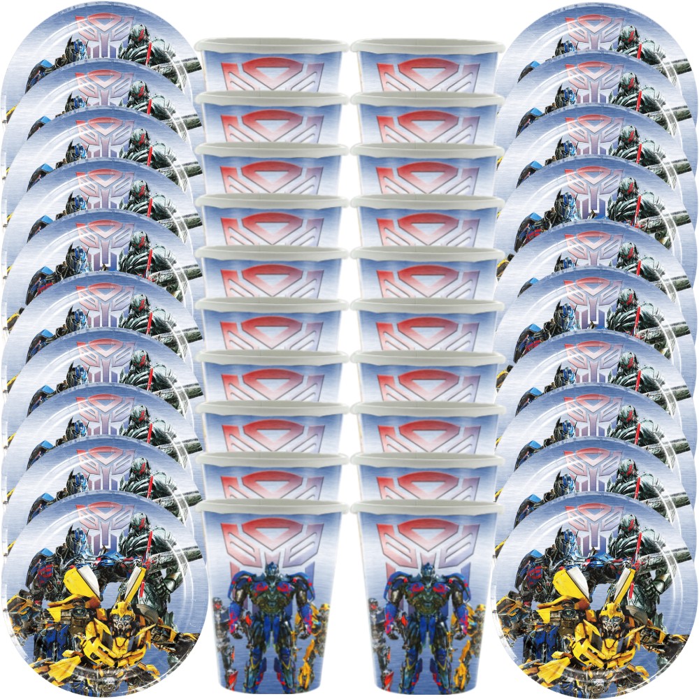 Transformers Geburtstag Party Dekorationen Set Dsiposable Geschirr Cartoon Pappteller Tassen Luftballons Für Kinder Jungen Party Supplies