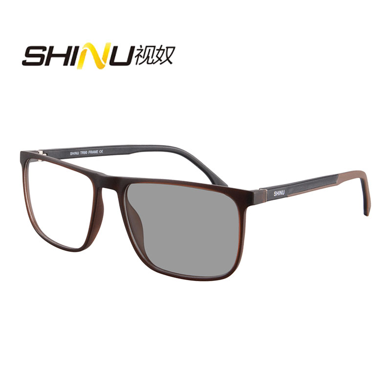 SHINU Herrenbrille Photochrome Sonnenbrille Progressive Lesebrille Herren Presbyopie-Myopiebrille mit individuellem Rezept