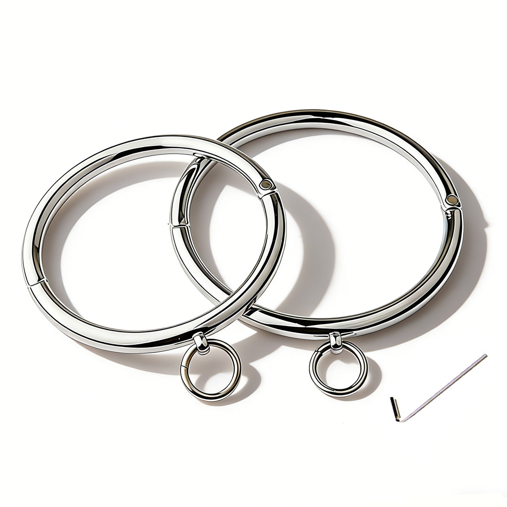 Rvs Kraag Hals Ring Slave Bdsm Metalen Kraag Slave Bondage Positionering Bandage Fetish Volwassen Spelletjes Speeltjes Voor Vrouw