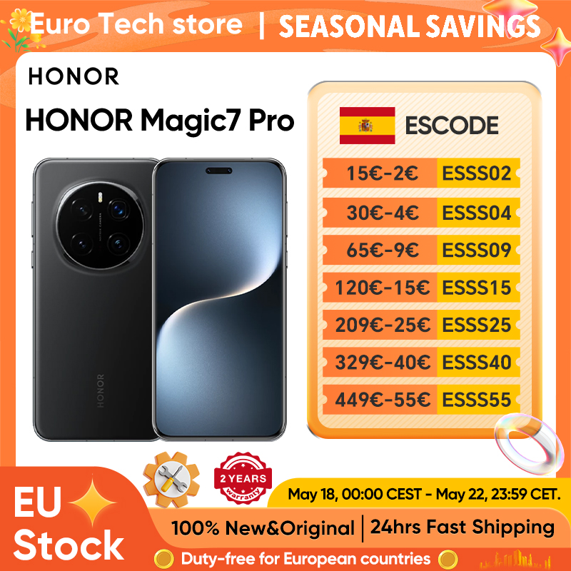 Global Versie HONOR Magic7 Pro 5G Smartphone Snapdragon 8 Elite 6.8''120Hz LTPO Display 100W Opladen 5270mAh IP68 BT5.4 OTG