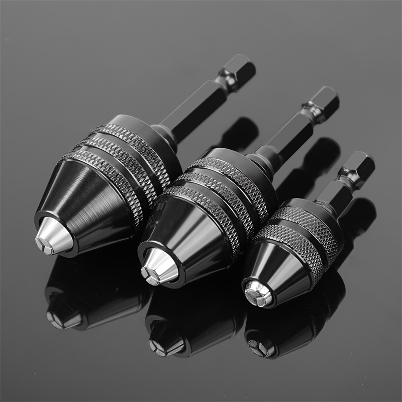JENTORIX 0.3mm-8.0mm ミニキーレスチャック電動ドリルビットコレットコンバータ延長ドライバーチャックアダプター固定具 1/4 インチ六角