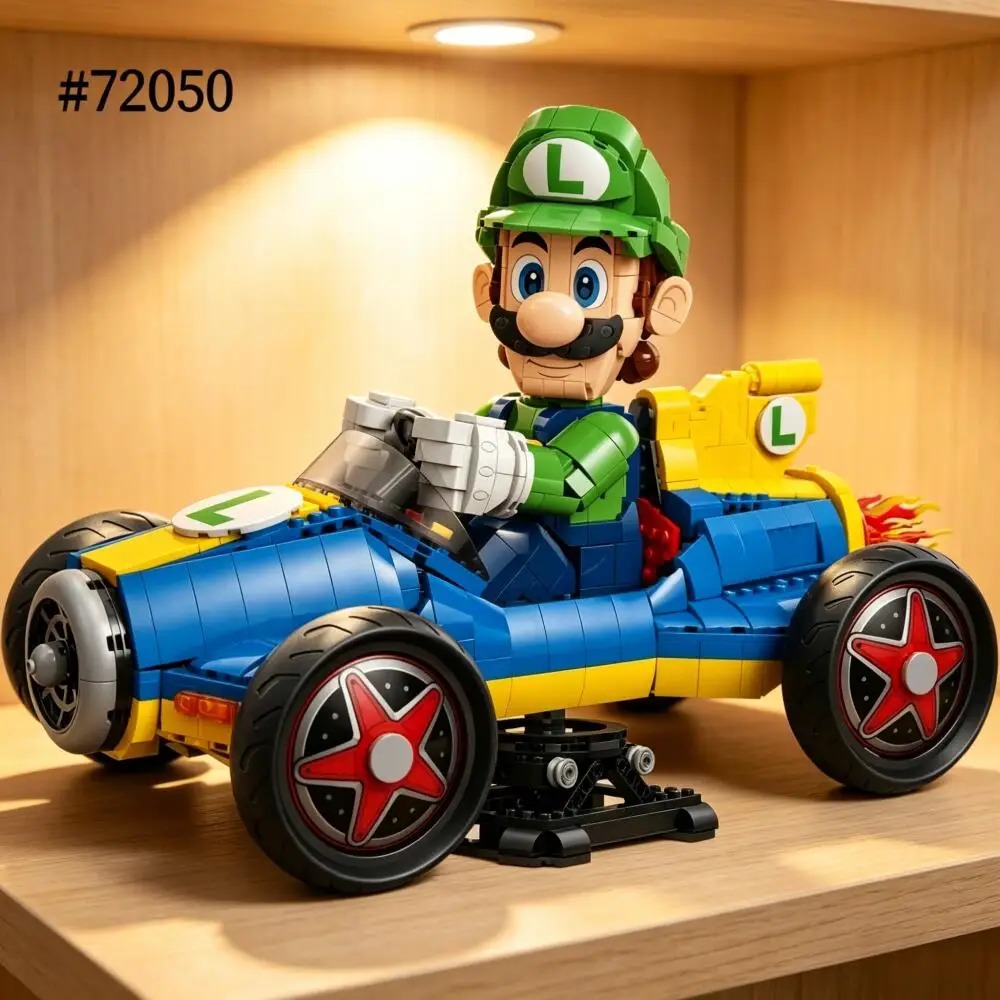 2026 NIEUWE Racing Series Kart: Luigi G Bouwstenenset, DIY Raceauto Modelbouw Speelgoed voor Kinderen & Volwassenen
