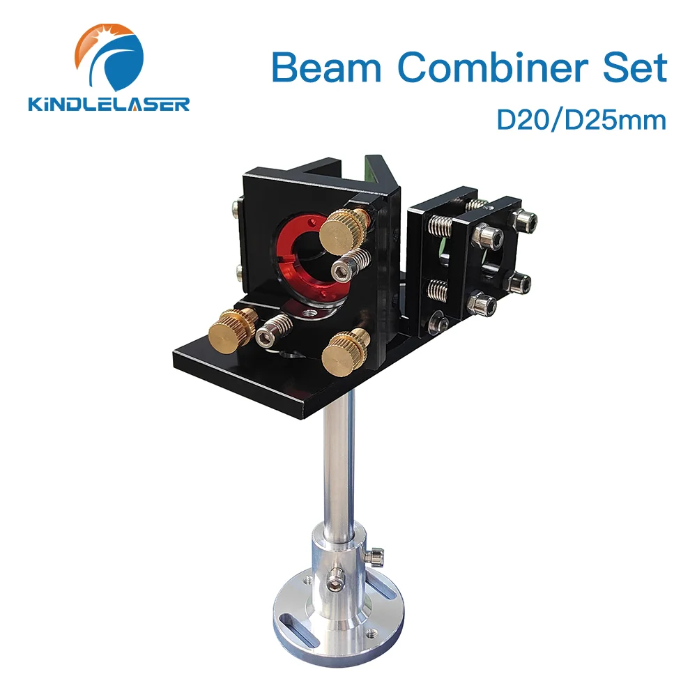 Conjunto de combinador de feixe KINDLELASER D20/25mm CVD ZnSe Combinador de feixe + montagem + ponteiro laser para máquina de corte e gravação a laser CO2