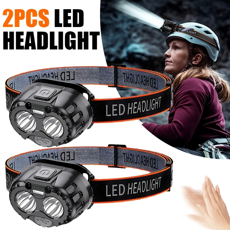 Potente linterna frontal LED IPX4, linterna frontal de emergencia resistente al agua, linterna frontal LED XPE de 250LM, 500mAh para pesca al aire libre, Camping y senderismo