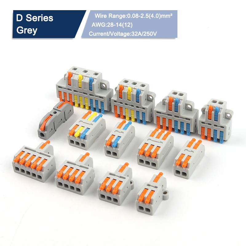 10PCS Universal Compact Wire Connector Splitter Quick สายไฟฟ้า Splice Terminal Block สําหรับ 28-12AWG ขนาดเล็กสายไฟ
