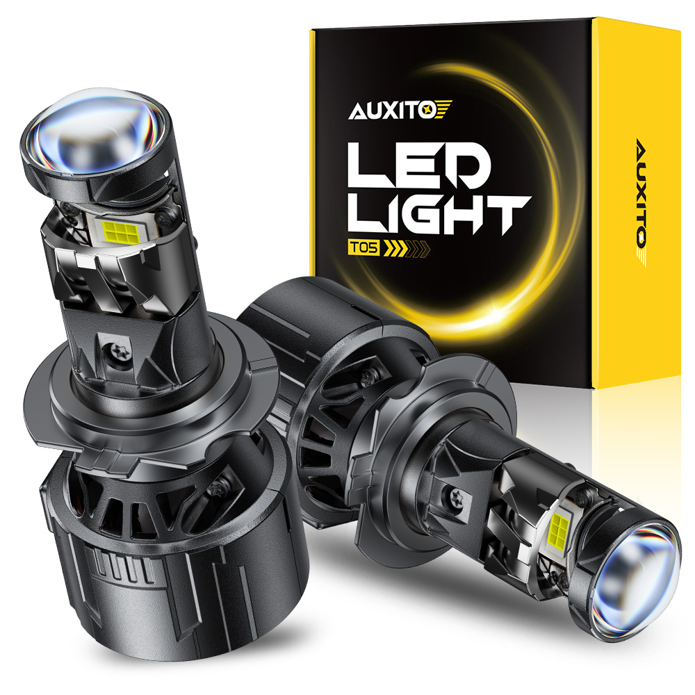 AUXITO 2 szt. Żarówki LED H7 do reflektorów z soczewką projektora 25000LM 6500K Białe Światła Drogowe i Mijania Do Samochodów z Kierownicą Lewostronną i Prawostronną Reflektor 12V