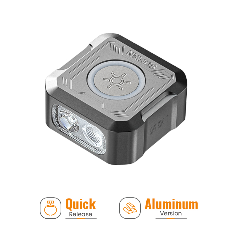 Lanterna EDC SOFIRN SE1 300Lm com Anel de Sinal RGB, Lanterna de Bolso com Liberação Rápida e Chaveiro Magnético para Bicicleta