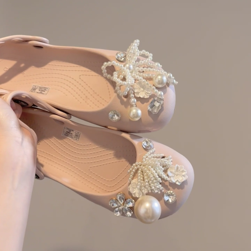 Luxury pearl diamond flower Shoe Charms Set Women Ballet Shoes corc charms pack fashion Shoe decorations DIY Shoe Accessories