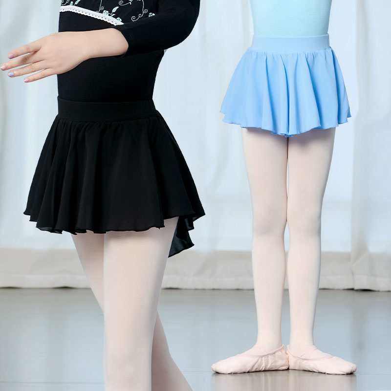 Jupe de Ballet Noire Côtelée en Mousseline de Soie pour Fille, Courte, Rose, Ceinture artificiel astique, Ballerine