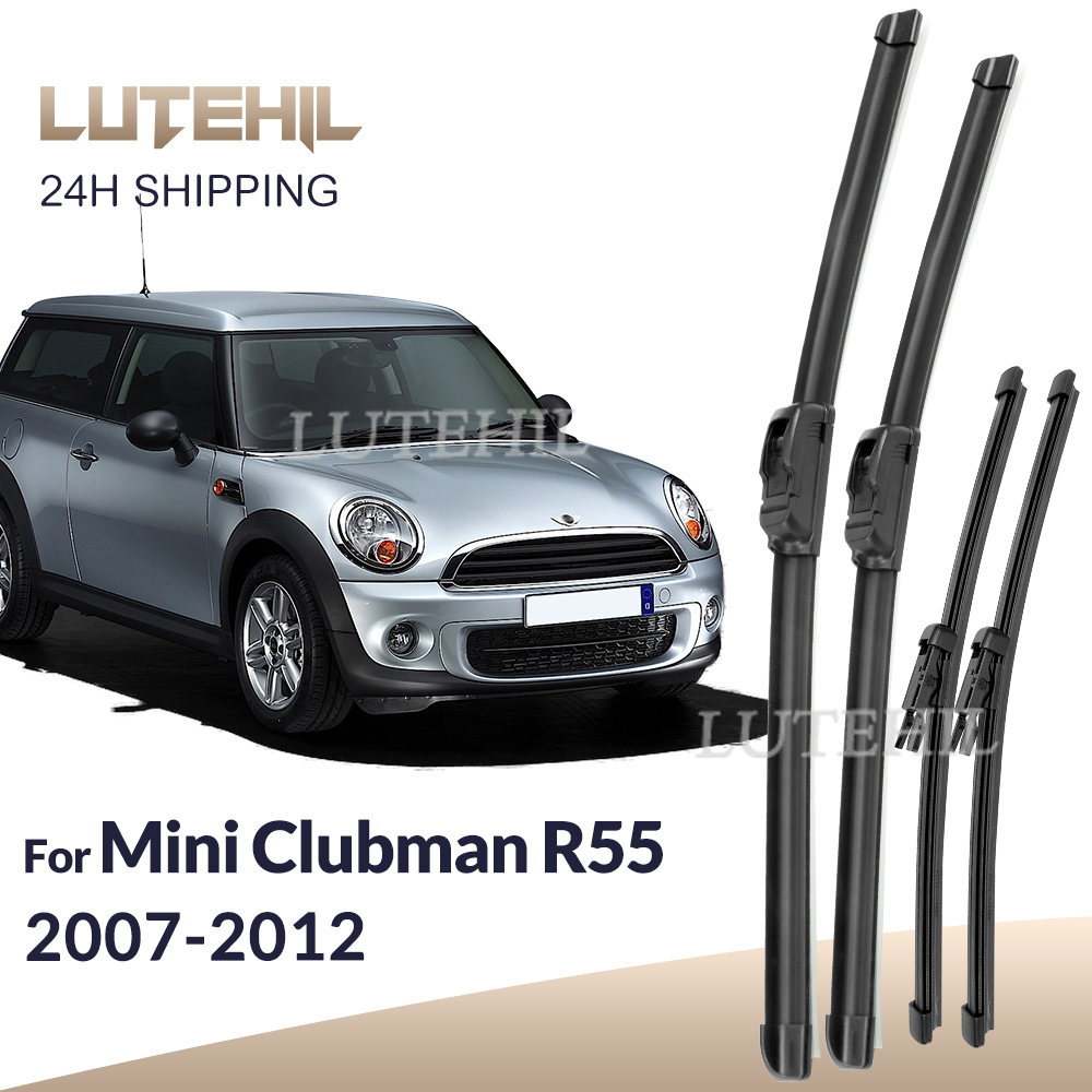 สําหรับ Mini Clubman R55 2007-2012 2008 2009 2010 ใบปัดน้ําฝนด้านหน้าและด้านหลังใบปัดน้ําฝนกระจกกระจกหน้าต่างแปรง 18 "+ 18" + 12 "+ 12"