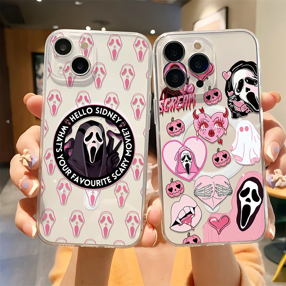 Magnetische telefoonhoes voor grappige G-Ghostfaces iPhone 17 16 15 14 13 12 11 8 7 Air Plus Pro Max X XR XSMax Fear Scream filmhoesje