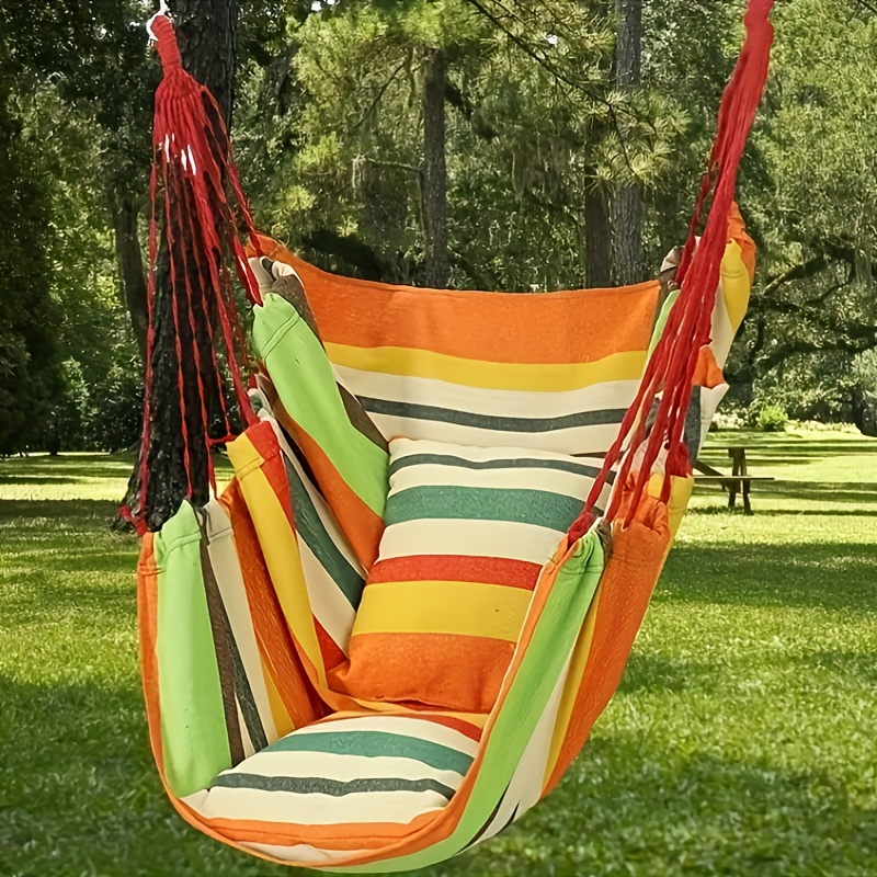 Outdoor Nieuwe Schommel Hangmat Stoel Canvas Vrijetijdsstoel Geen Kussen Of Kussen Slaapzaal Hangmat Schommel Schommelstoel (Met Opbergtas