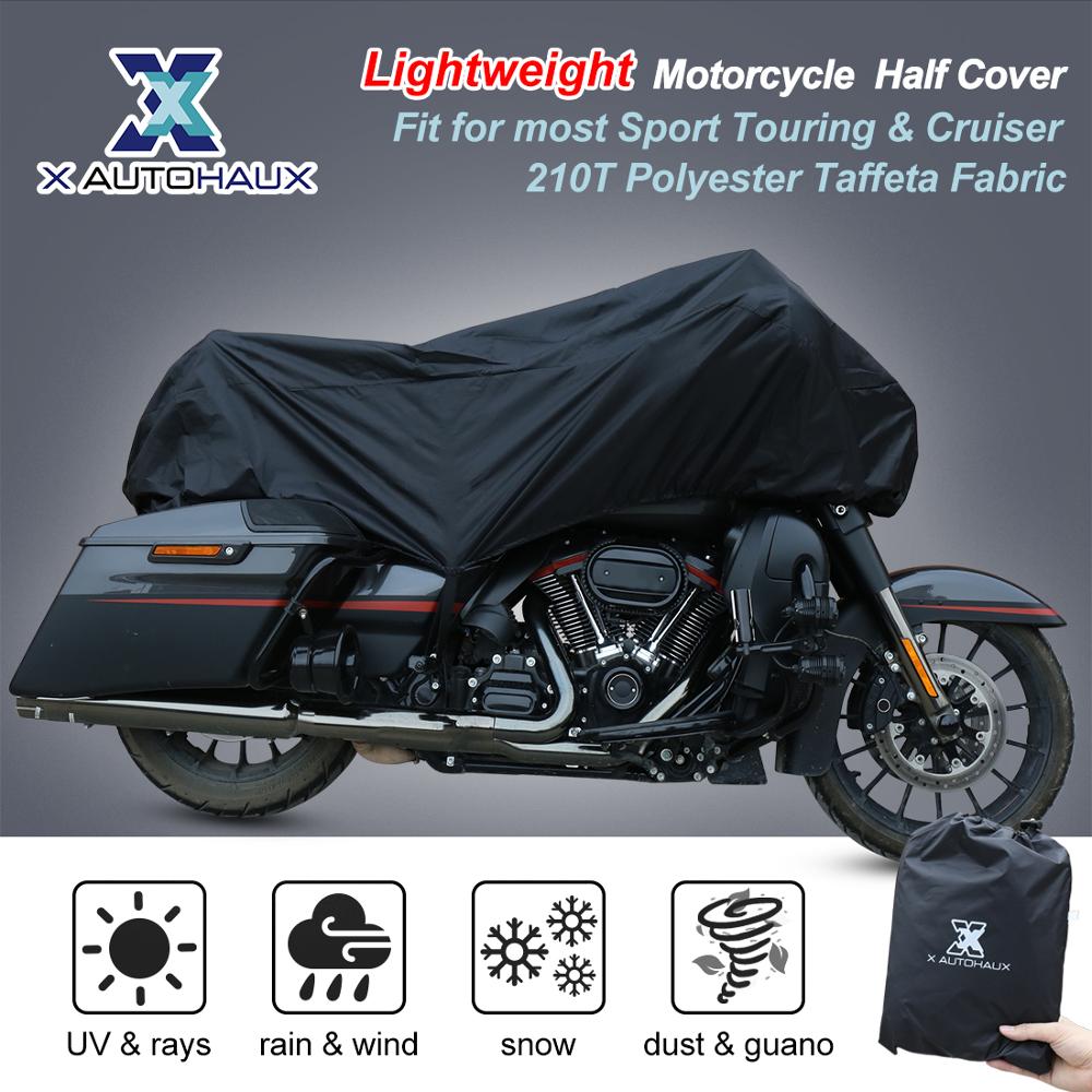 X AUTOHAUX-Protector UV para motocicleta, media cubierta Universal para exteriores, impermeable, a prueba de polvo, lluvia y polvo, Talla M, L y XL, 210T