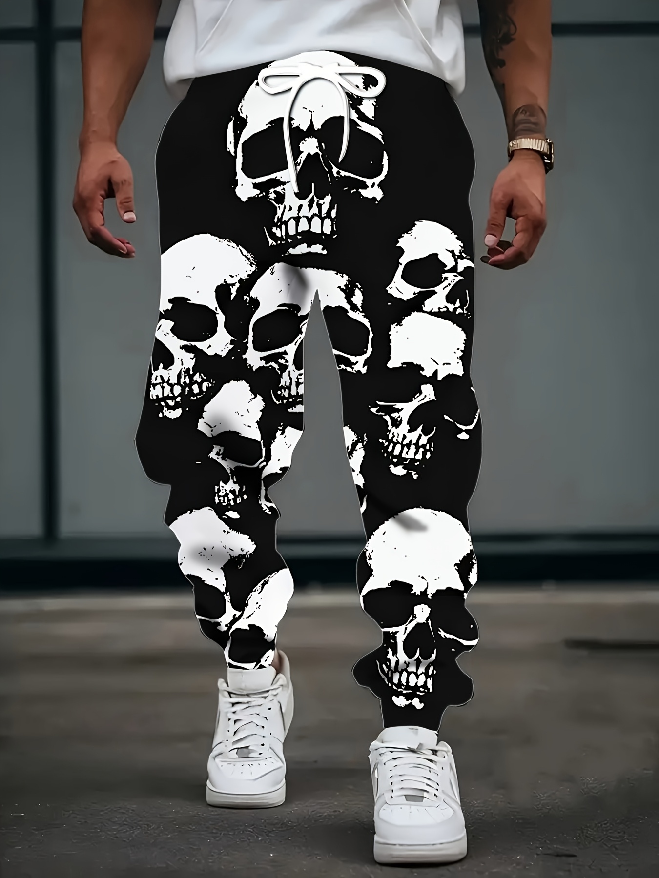 Men's 2025 Sweatpants horror skull Printed Joggers Slim Fit Pants Casual Lounge Pants with Pockets Autumn Winter Streetwear