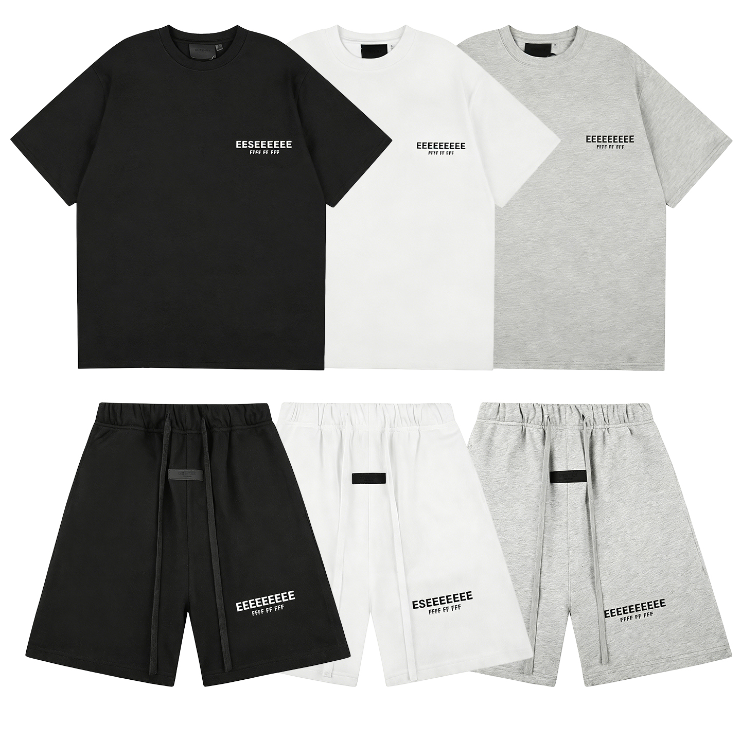 Męski dwuczęściowy zestaw 25SS, luksusowy design, T-shirt z silikonowym logo, odzież sportowa, letni zestaw do biegania ze spodenkami.