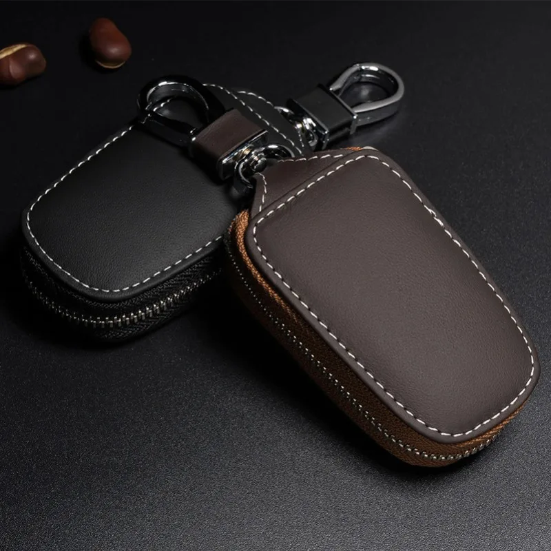 Universel mode cuir Smart Flip télécommande voiture porte-clés coque étui porte-couvercle sac pochette portefeuille protecteur porte-clés organisateur