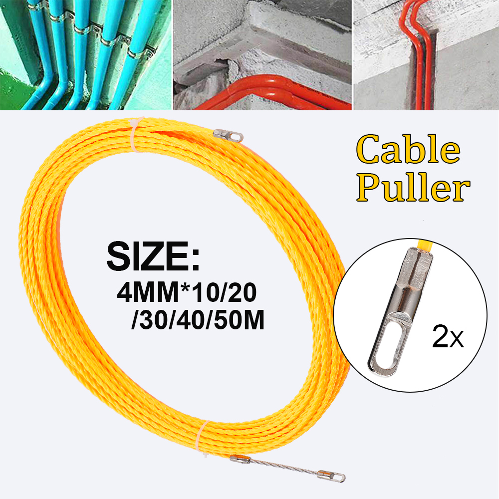 4mm pita listrik saluran saluran kabel Ducting penarik alat 10-50m Fiberglass Rodder pita ikan kabel Push Puller instalasi kabel