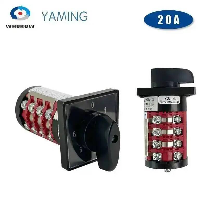 HZ8B-20/3/4 Điện Điều Khiển 4 Cấp Độ 20A 0-6 Tư Thế Đa Năng Changeover Xoay Cam Công Tắc Interruptor HZ5B-20/4