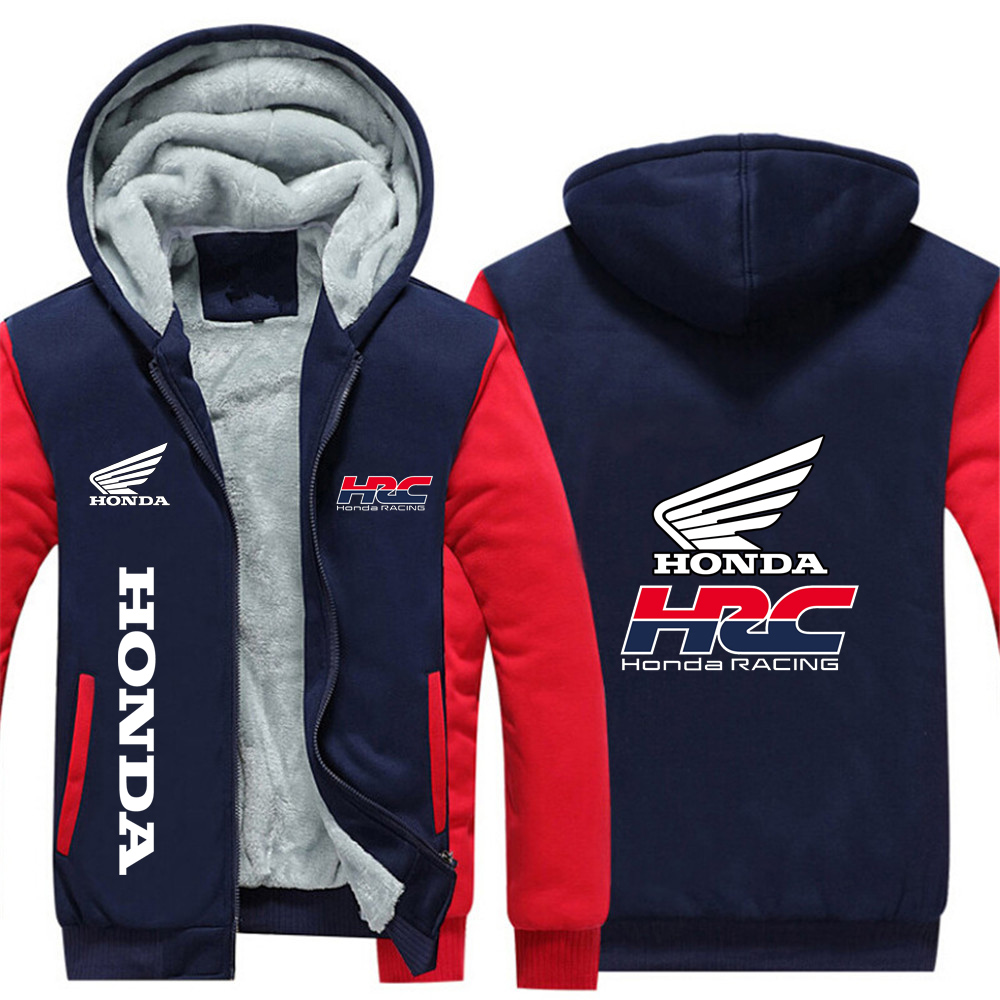 2025 Honda racing nuove felpe con cappuccio da uomo autunno inverno caldo addensare in pile moda cappotti con cerniera giacche Harajuku Top