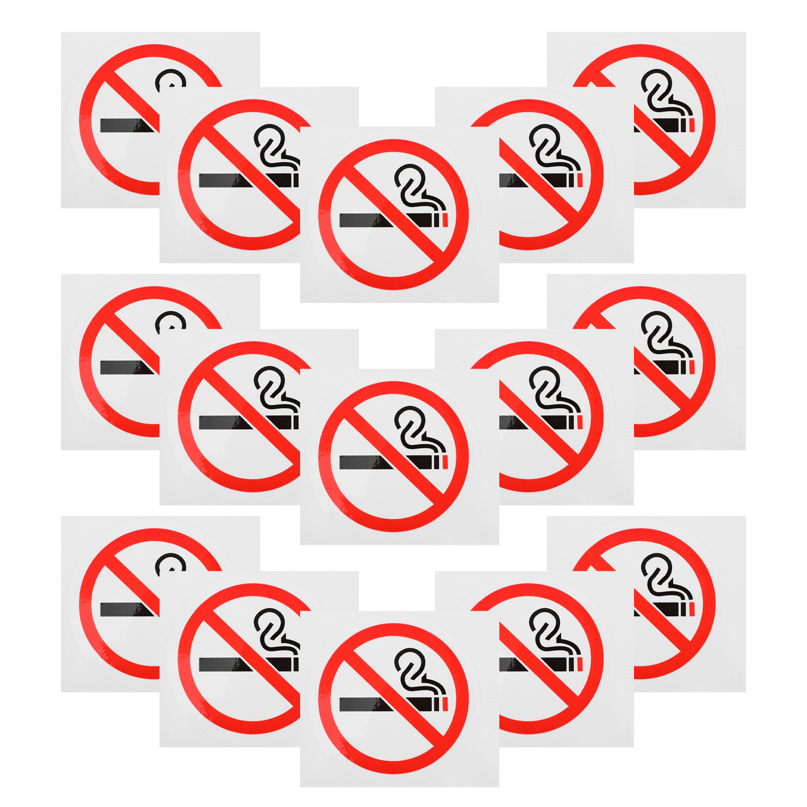 20 PCS No Smoking Sign Adhesive Sticker Decal Warning Label Indicator For Outdoor Wall Cafe Office Hotel Business Roadway Safety