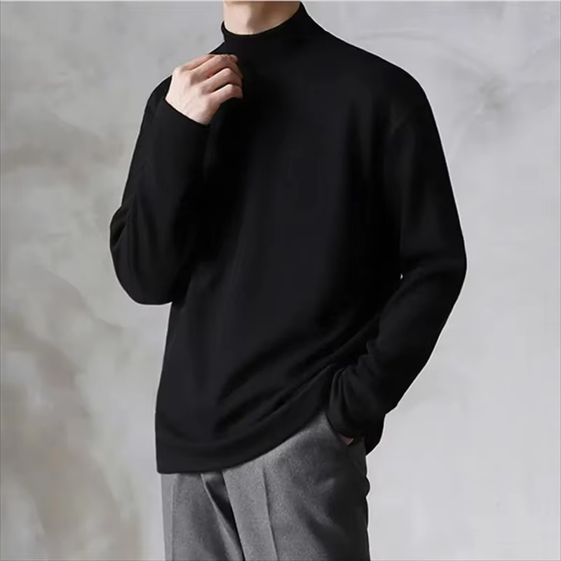 Frühling Herbst Winter Feste Beiläufige Plüsch Rollkragen männer Lose Unten Doppelseitigen Samt Pullover Einfache Warme BigSize