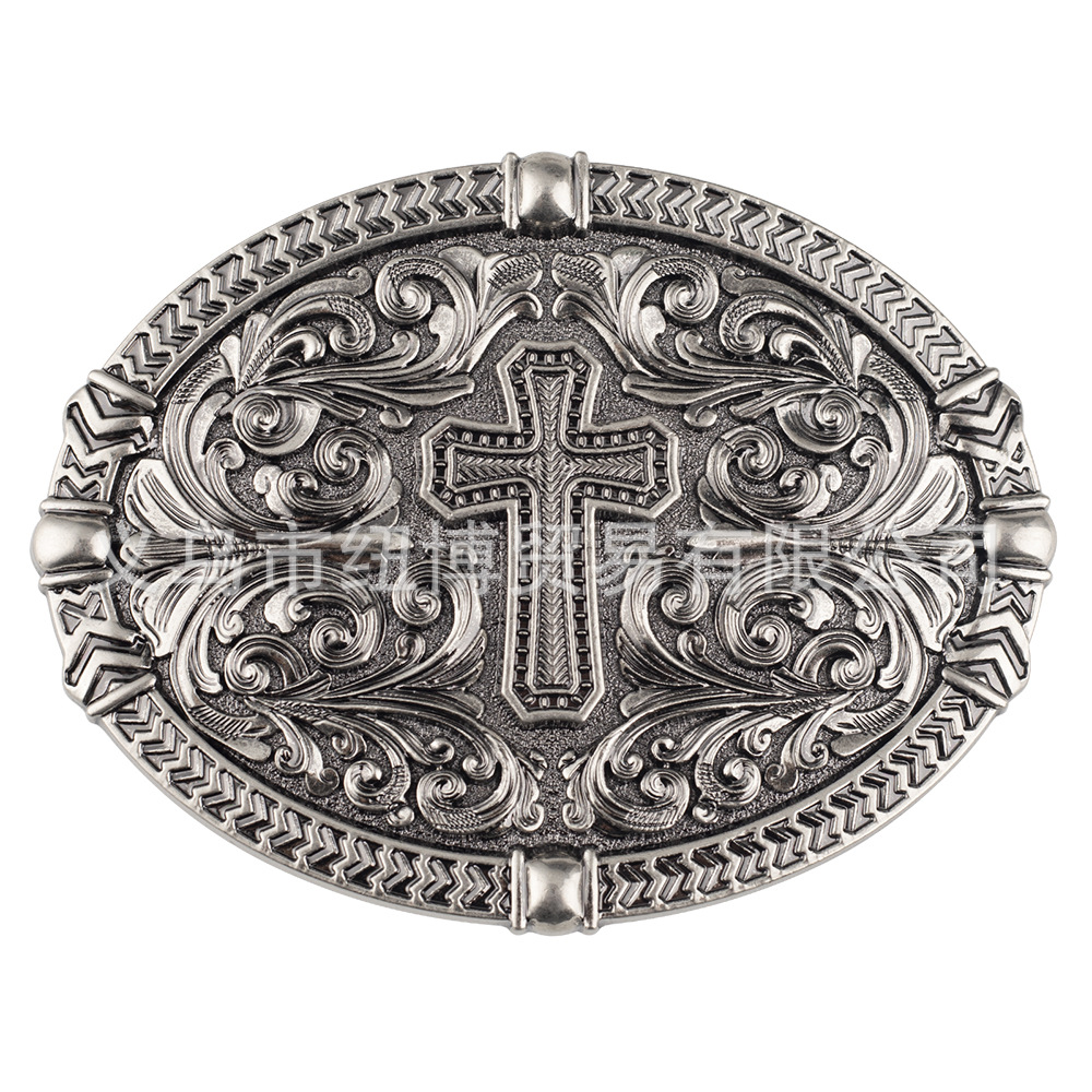 Ovale Kruisriem Gesp De Amulet Religieuze Patronen Van De Priester