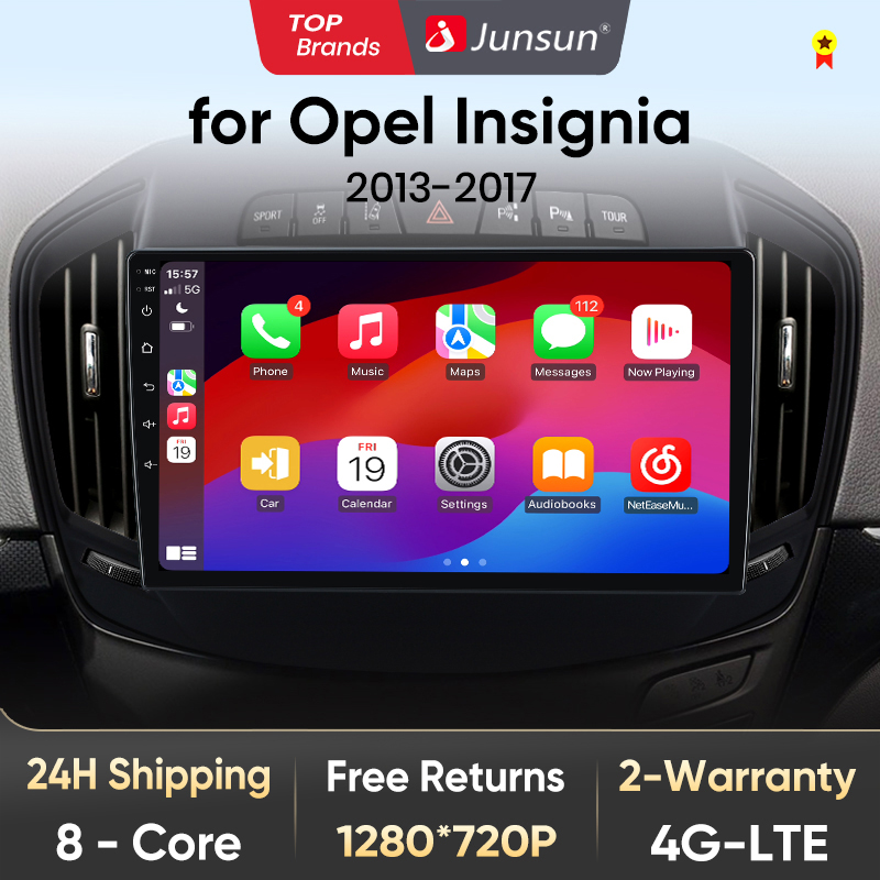 Junsun V1 AI Voice Wireless CarPlay Android Auto Radio dla Opel Insignia 2013 - 2017 4G Car Multimedia GPS 2din autoradio
