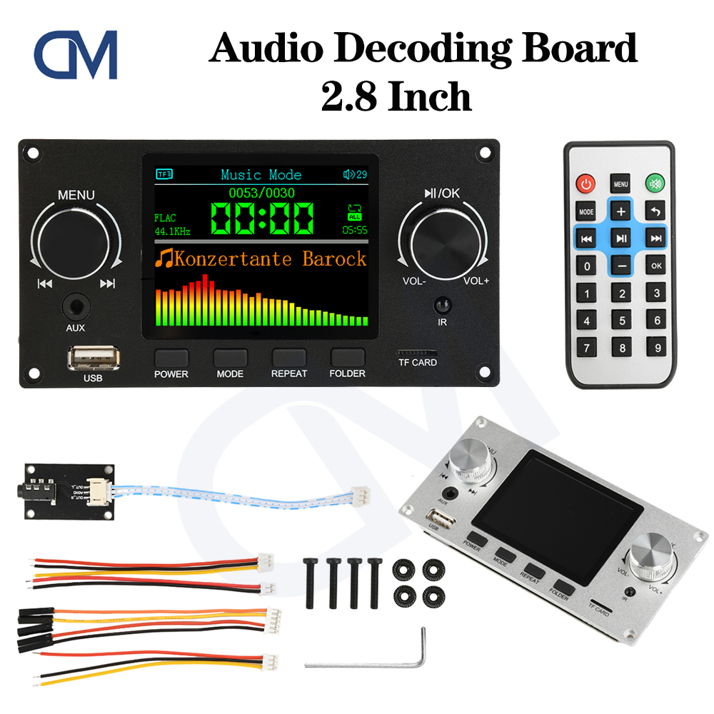 DC 5-12V 2,8 inch TFT-kleurenscherm Lossless Audio Decodering Board Module Ondersteuning I2S Digitale Audio-uitgang Speler TF USB-oproep