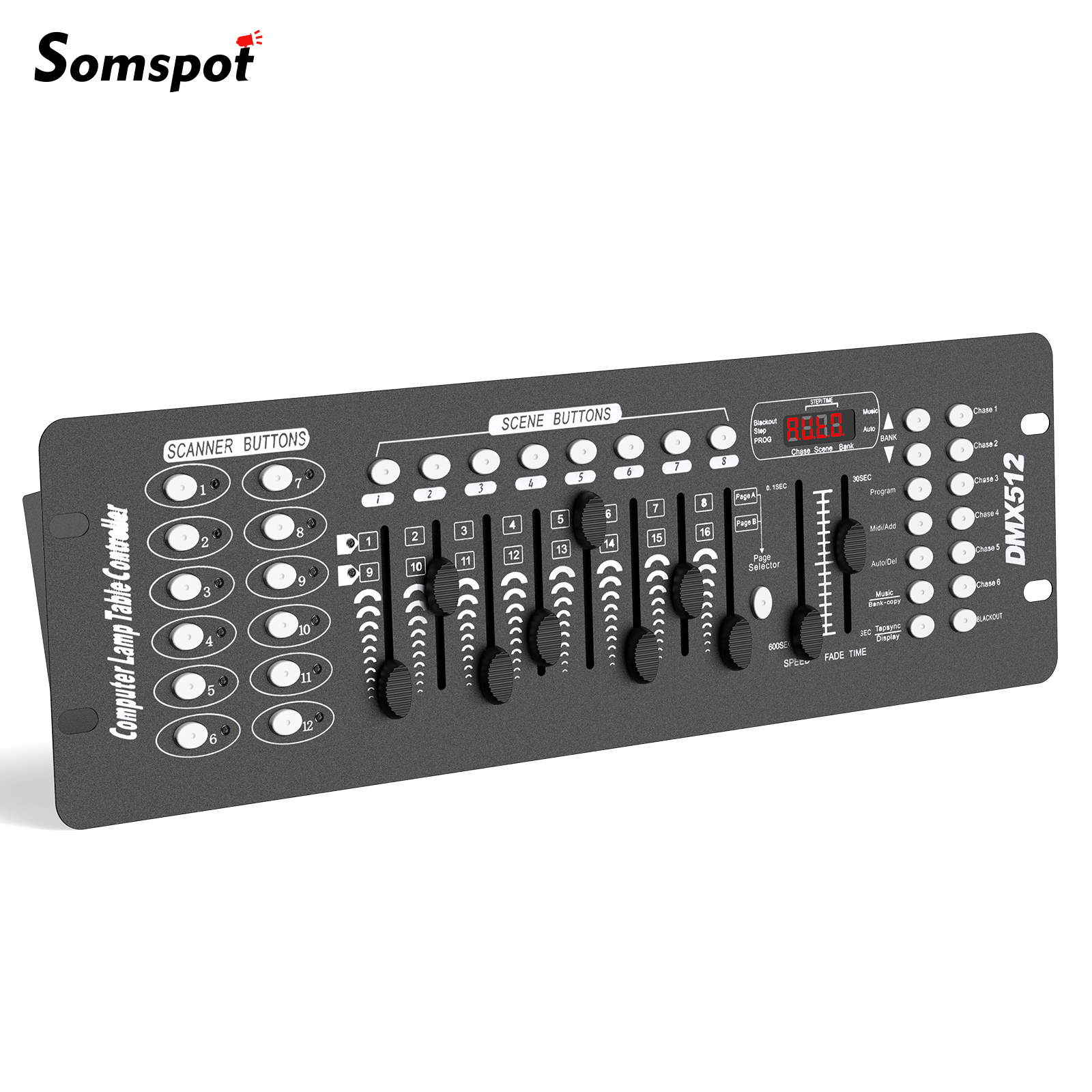 Somspot 192 DMX-Controller DJ-Ausrüstung DMX 512 Grand Console Bühnenbeleuchtungscontroller für Par Light Moving Head Clubs Konzerte