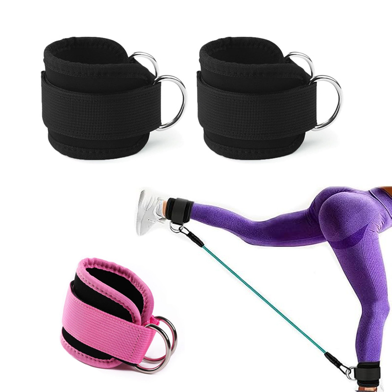 Correas de Tobillo para Gimnasio, Cintas de Ejercicio con Doble Anillo en D, Equipo de Entrenamiento, Pesas para Tobillos, Glúteos, Piernas, Cinturón de Entrenamiento de Fuerza Unisex
