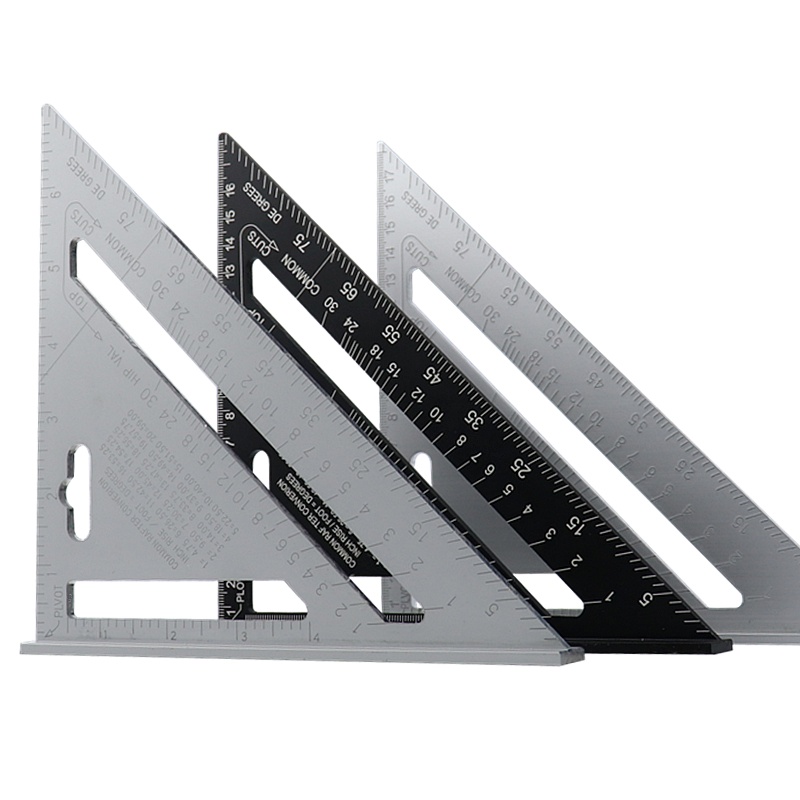 Rapporteur d'angle triangulaire de 7 pouces, règle de mesure en alliage d'aluminium, onglet pour encadrage, outils de mesure de charpentier de construction