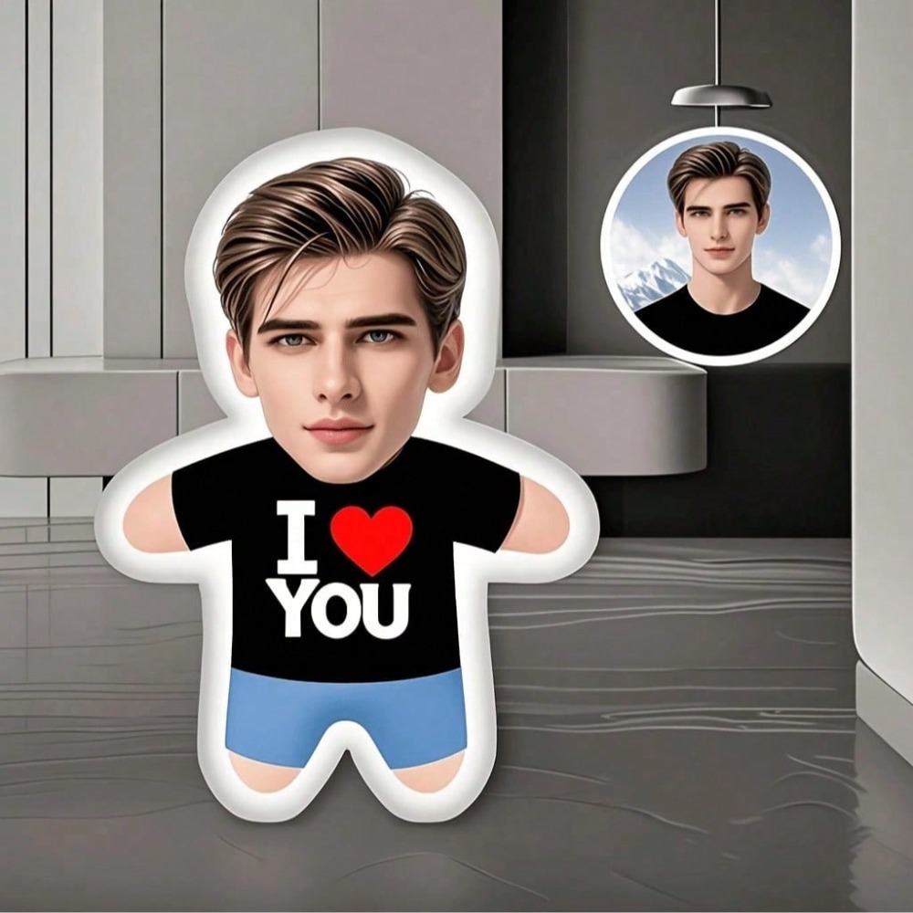 Almofada Personalizada com Foto e Design de Rosto e Corpo, Presente Perfeito para Casais, Namorados e Namoradas