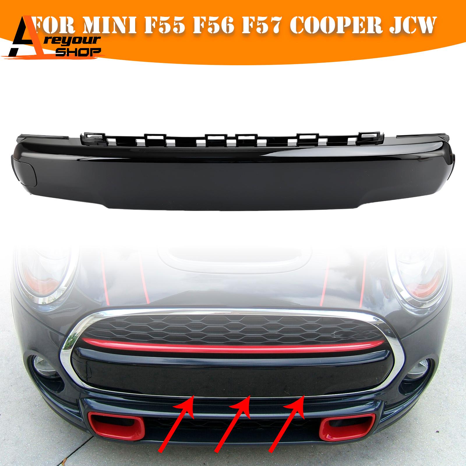 ฝาครอบแผ่นป้ายทะเบียนด้านหน้าสีดำเงาสำหรับ F55ขนาดเล็ก F56 F57 cooper jcw 51117337791
