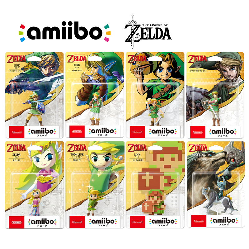 Nintendo Amiibo ‌ The Legend of Zelda Majora Ocarina Link Twilight Skyward Link Wind Waker Zelda Link Figura NFC Region Free