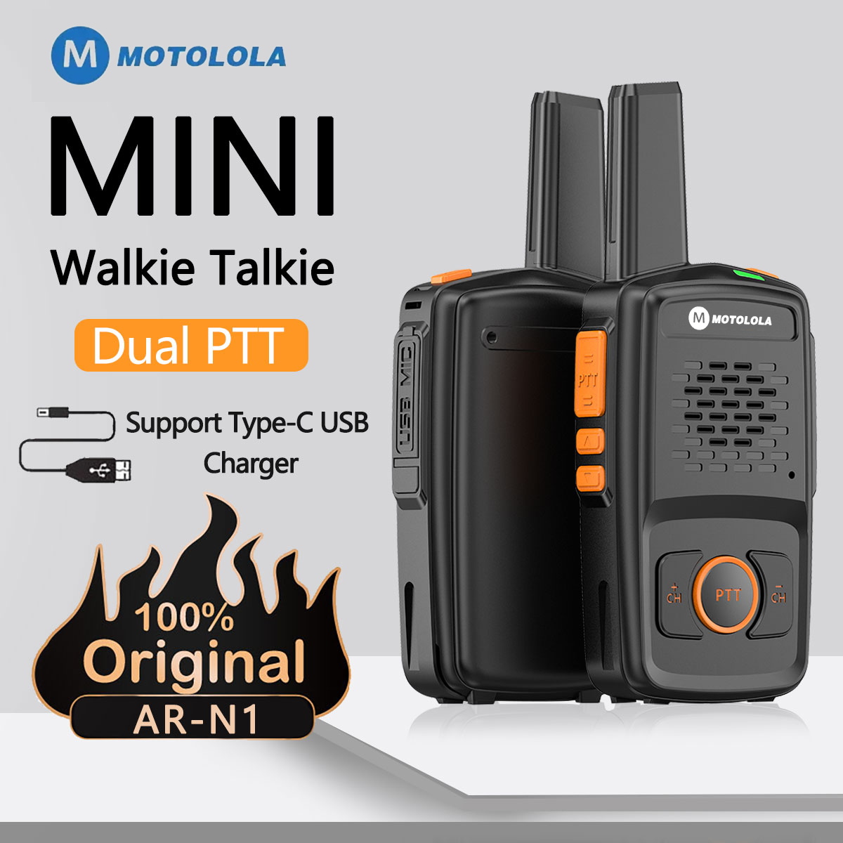 Mini Walkie Talkie Motolola 16 canales profesional MT-N1 UHF 400-470MHZ compatible con Radio bidireccional Baofeng