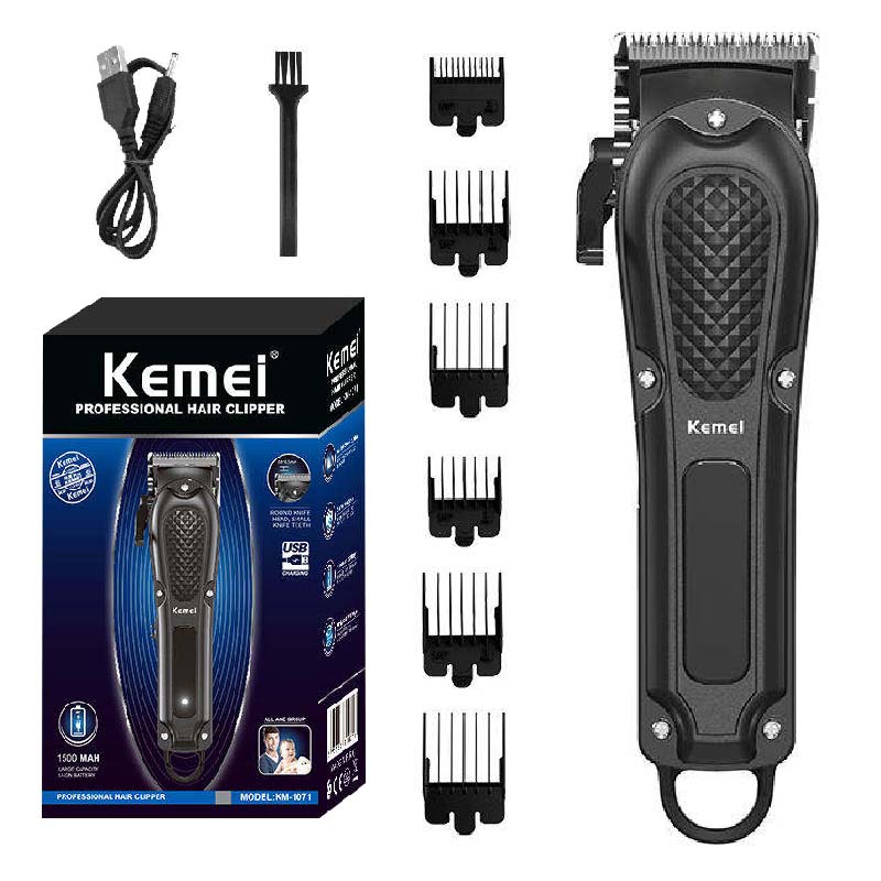 Tondeuse à cheveux réglable KEMEI pour hommes, tondeuse à cheveux professionnelle, machine à couper la barbe électrique sans fil, rechargeable par USB