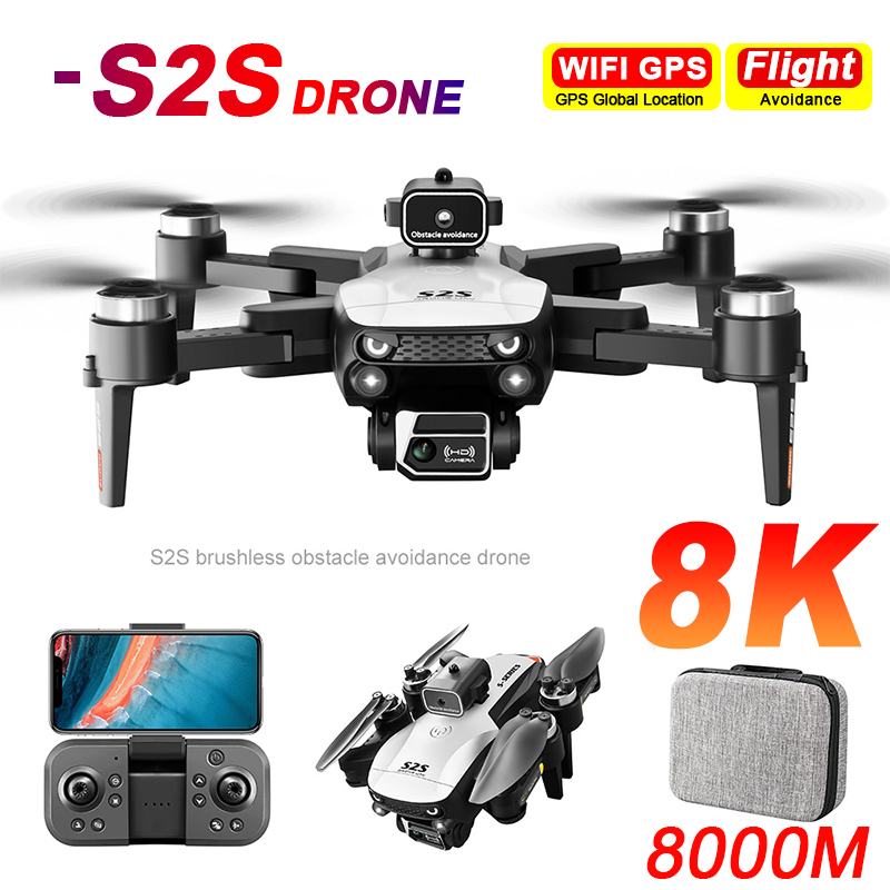 S2S Mini Drone 4K 8K HDกล้องหลีกเลี่ยงอุปสรรคถ่ายภาพทางอากาศBrushlessมอเตอร์พับRc Quadcopterของเล่นเด็ก