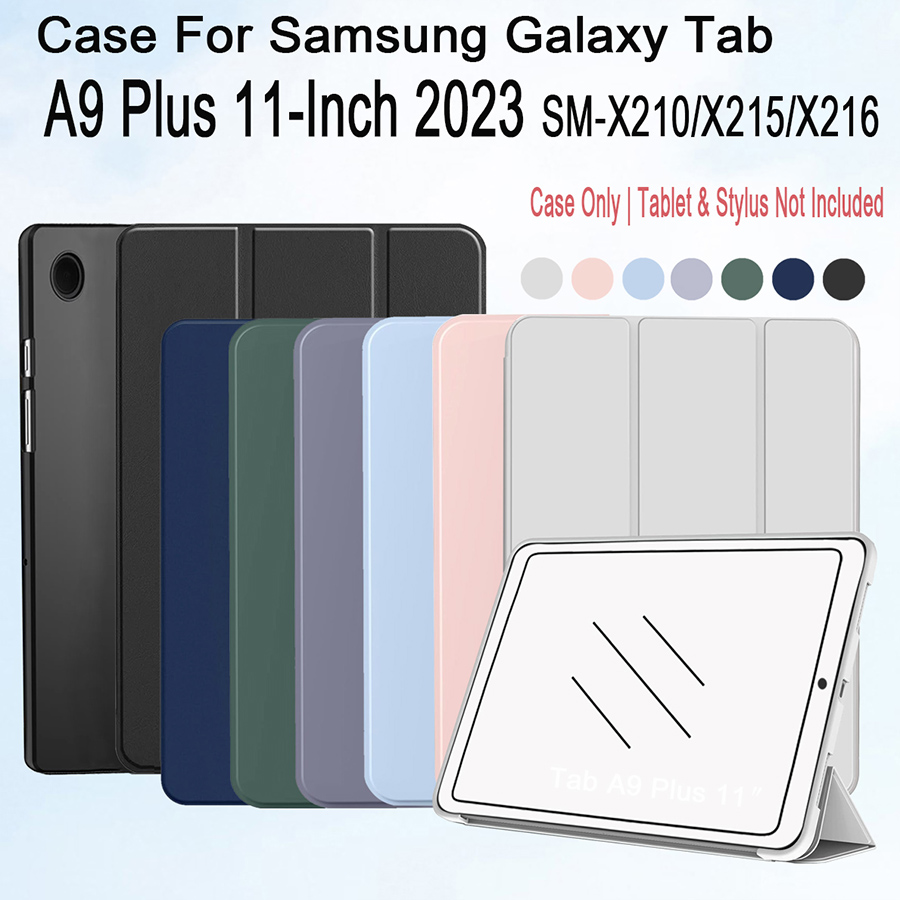 Coque pour Galaxy Tab A9 +/A9 Plus 11 pouces 2023, coque arrière souple avec support mince pour tablette Tab A9 Plus (SM-X210/X216/X218)