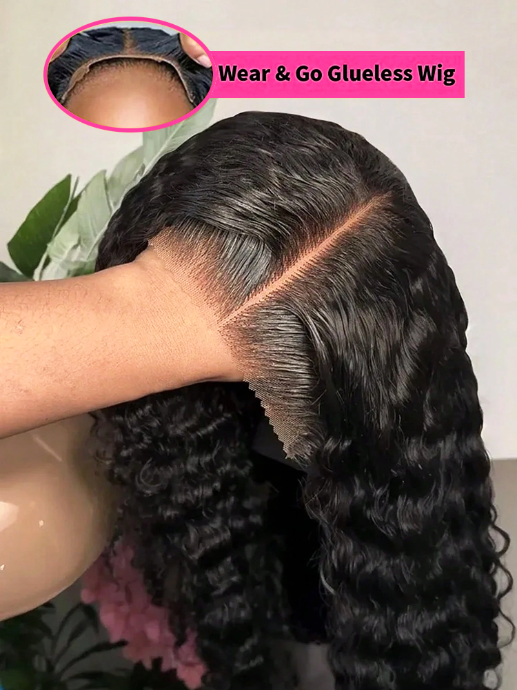 Peruki Deep Wave 13x6 HD Glueless Wear And Go, 100% ludzkie włosy dla kobiet, 250% Water Wave Curly Lace Front, peruka z ludzkich włosów w promocji.