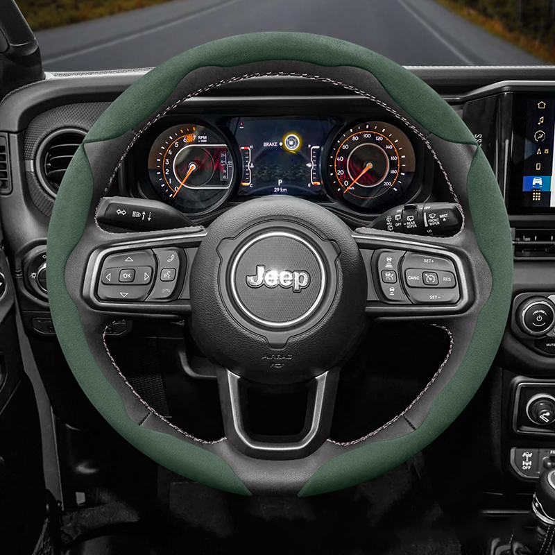 Adatto per Jeep Coprivolante in pelle scamosciata segmentata con fibbia antiscivolo Adatto per Compass Renegade Wrangler Jk Jl Grand Cherokee Wk2 Wj Xj Avenger Commander Wagoneer