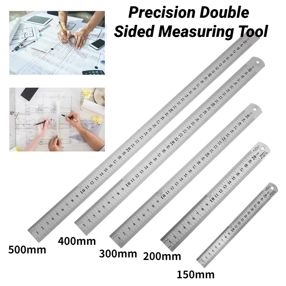 Règle droite en acier inoxydable, règle de mesure de précision double face, règle métrique, outils pour le travail du bois/le bureau/les étudiants