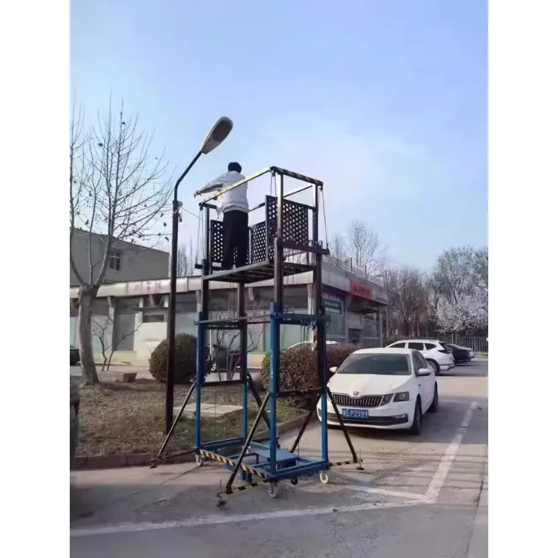 Nueva plataforma elevadora móvil, andamio eléctrico para decoración interior y exterior, trabajo en altura, plegable y desmontable